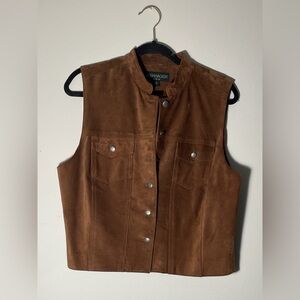 Fashionable Brown Suede Bush Wacker Vest Size Large